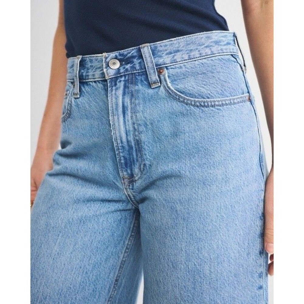 Abercrombie Fitch Jeans The Wide Leg High Rise Denim Jeans SZ 24 - Picture 5 of 16